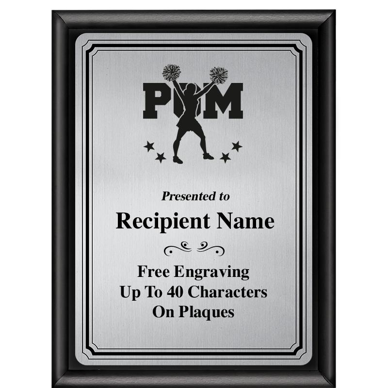 6X8 SLVR TRIO PLT BLK SHNY PLQ