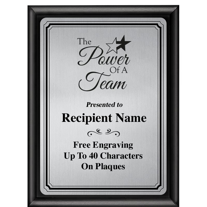 6X8 SLVR TRIO PLT BLK SHNY PLQ