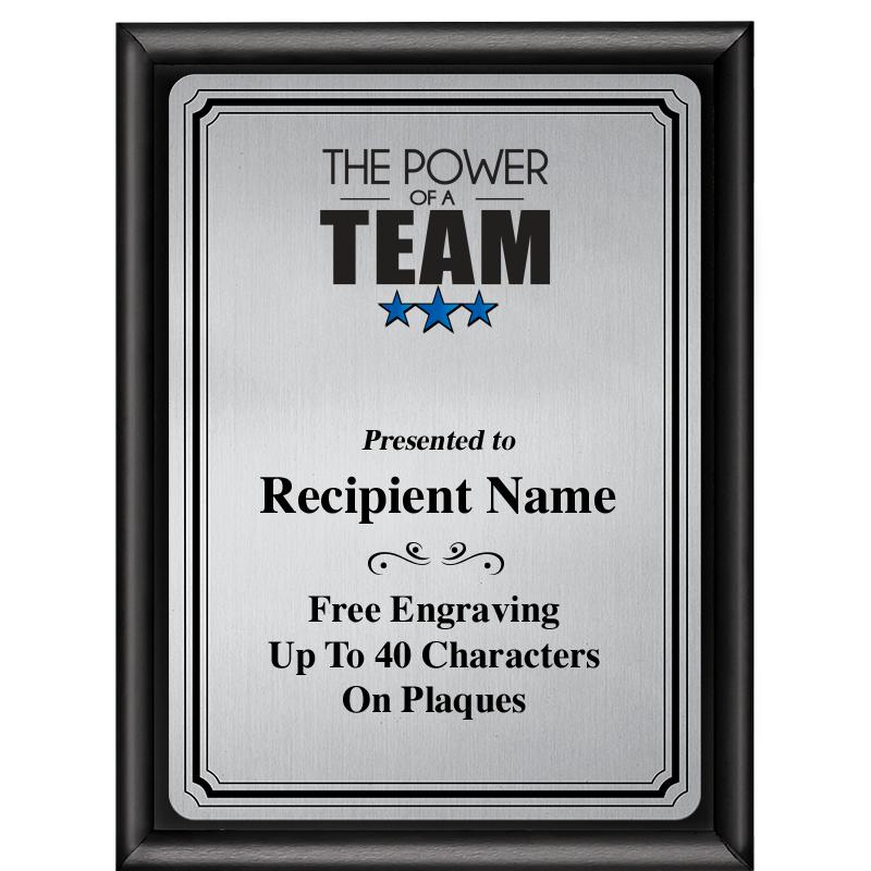 6X8 SLVR TRIO PLT BLK SHNY PLQ