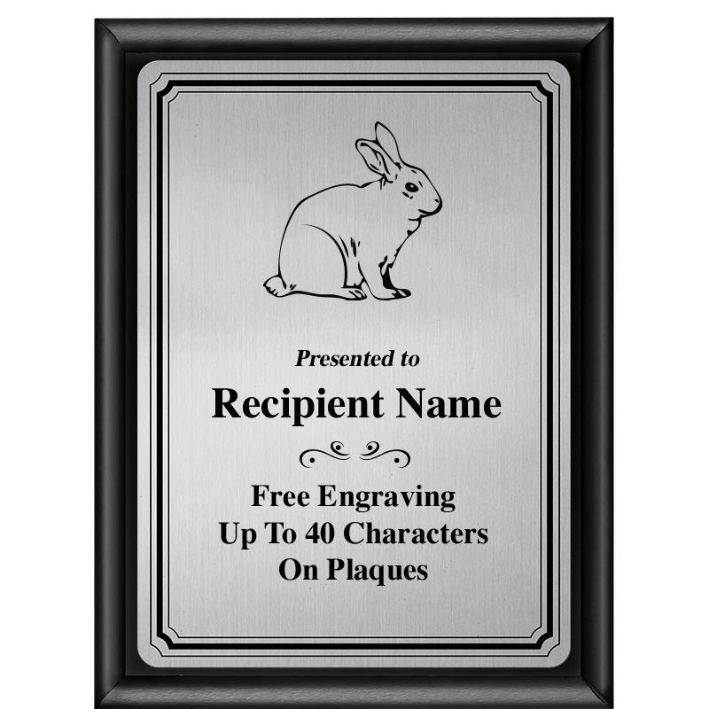 6X8 SLVR TRIO PLT BLK SHNY PLQ