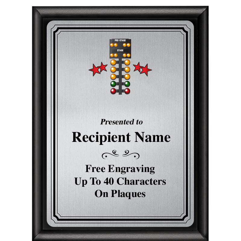 6X8 SLVR TRIO PLT BLK SHNY PLQ