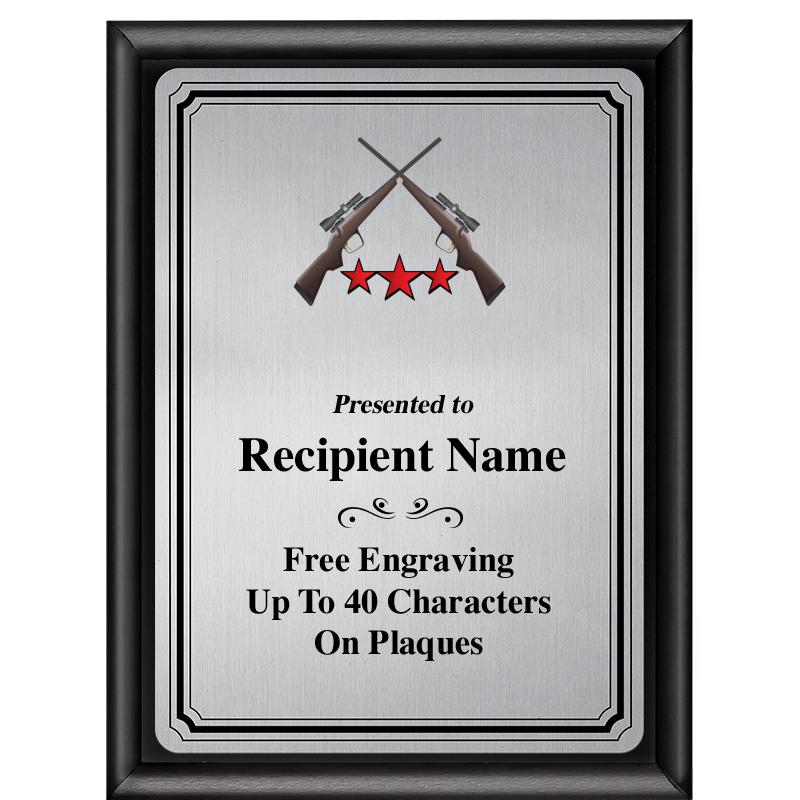 6X8 SLVR TRIO PLT BLK SHNY PLQ