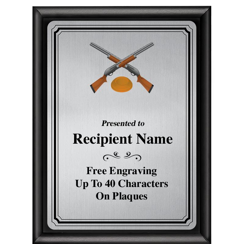 6X8 SLVR TRIO PLT BLK SHNY PLQ