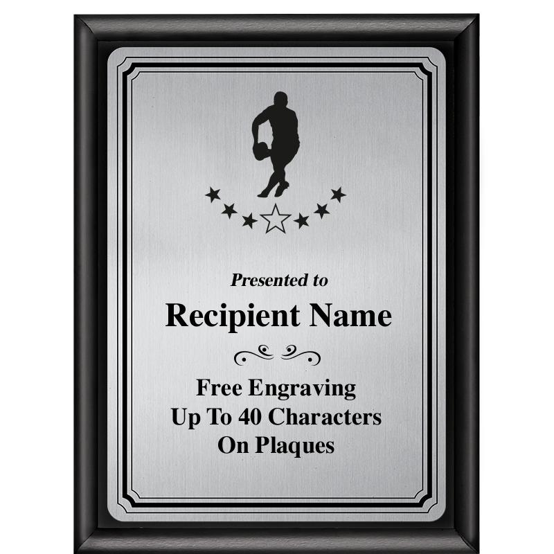 6X8 SLVR TRIO PLT BLK SHNY PLQ