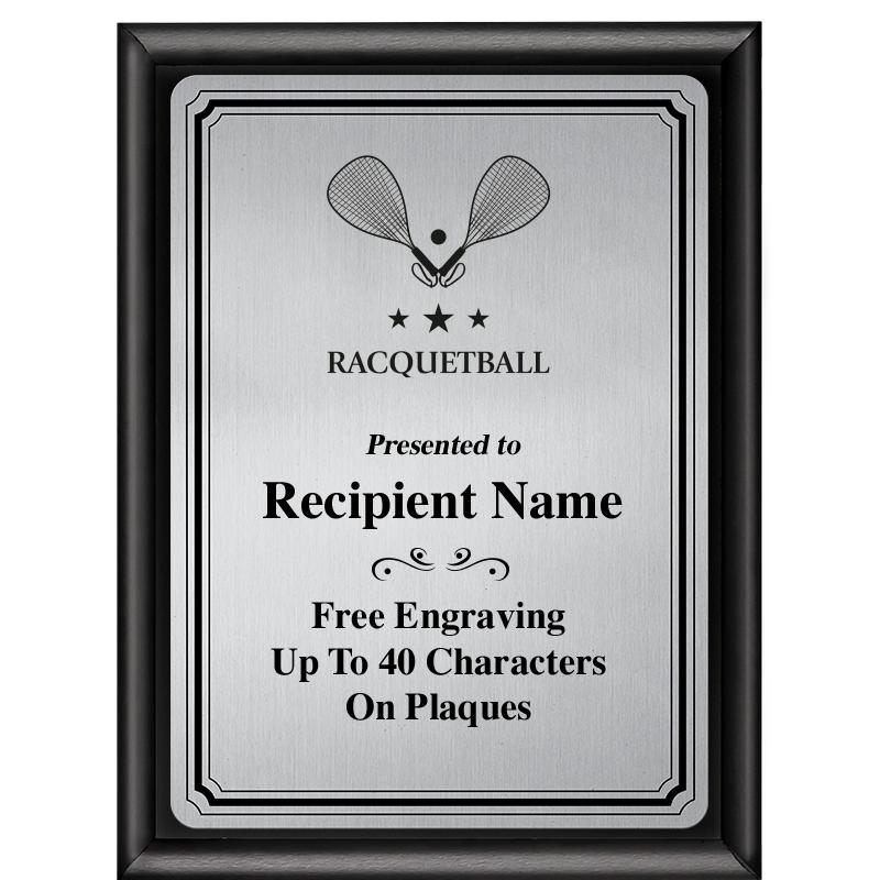 6X8 SLVR TRIO PLT BLK SHNY PLQ