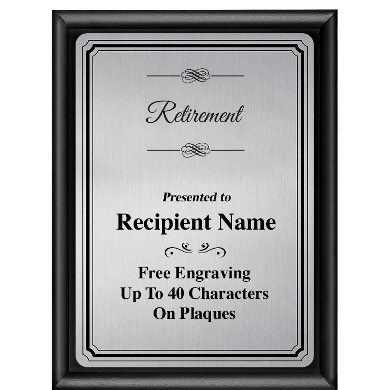 6X8 SLVR TRIO PLT BLK SHNY PLQ