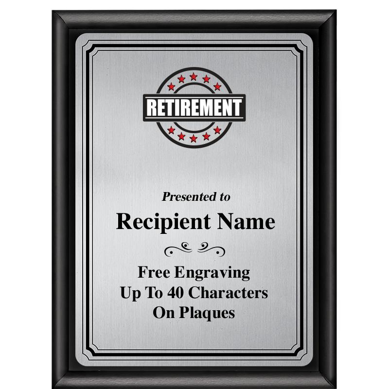 6X8 SLVR TRIO PLT BLK SHNY PLQ