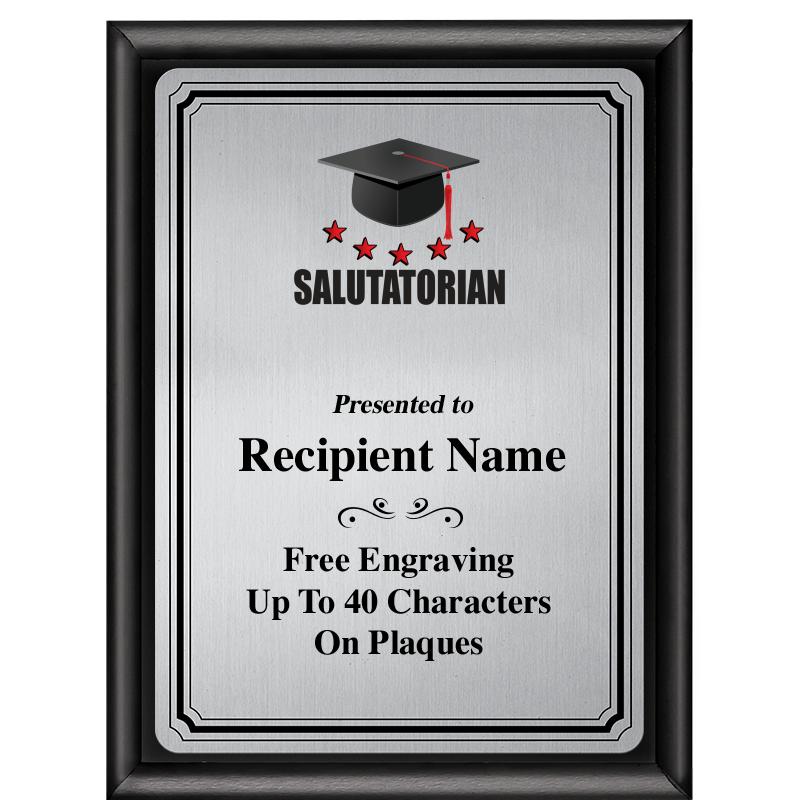 6X8 SLVR TRIO PLT BLK SHNY PLQ