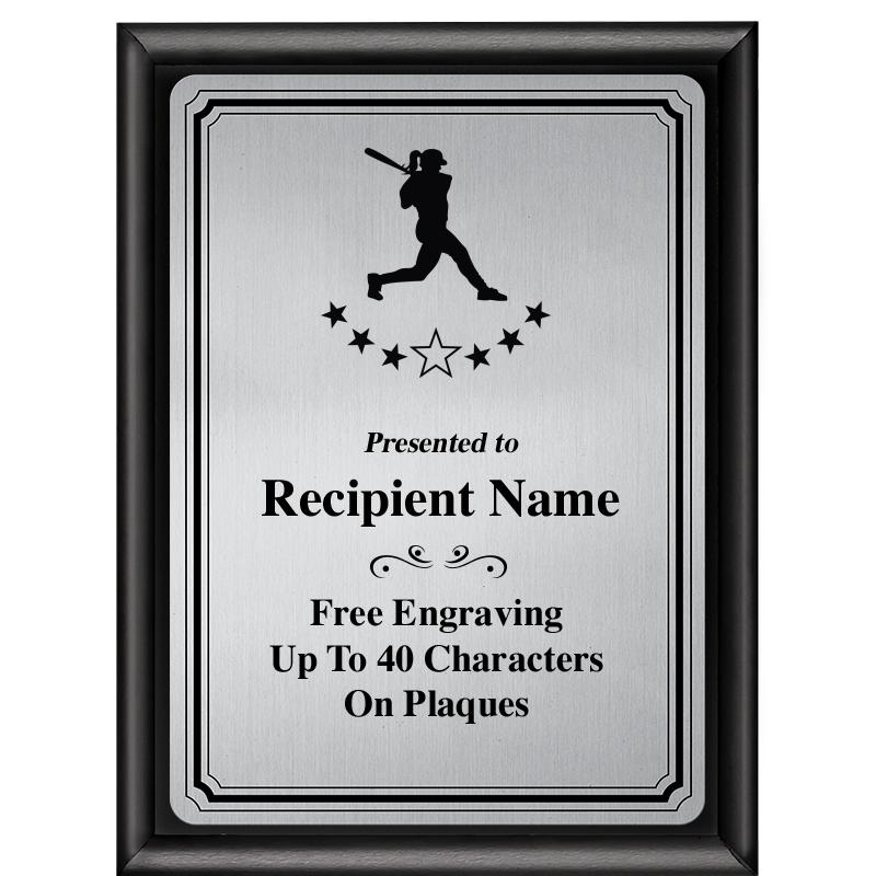 6X8 SLVR TRIO PLT BLK SHNY PLQ