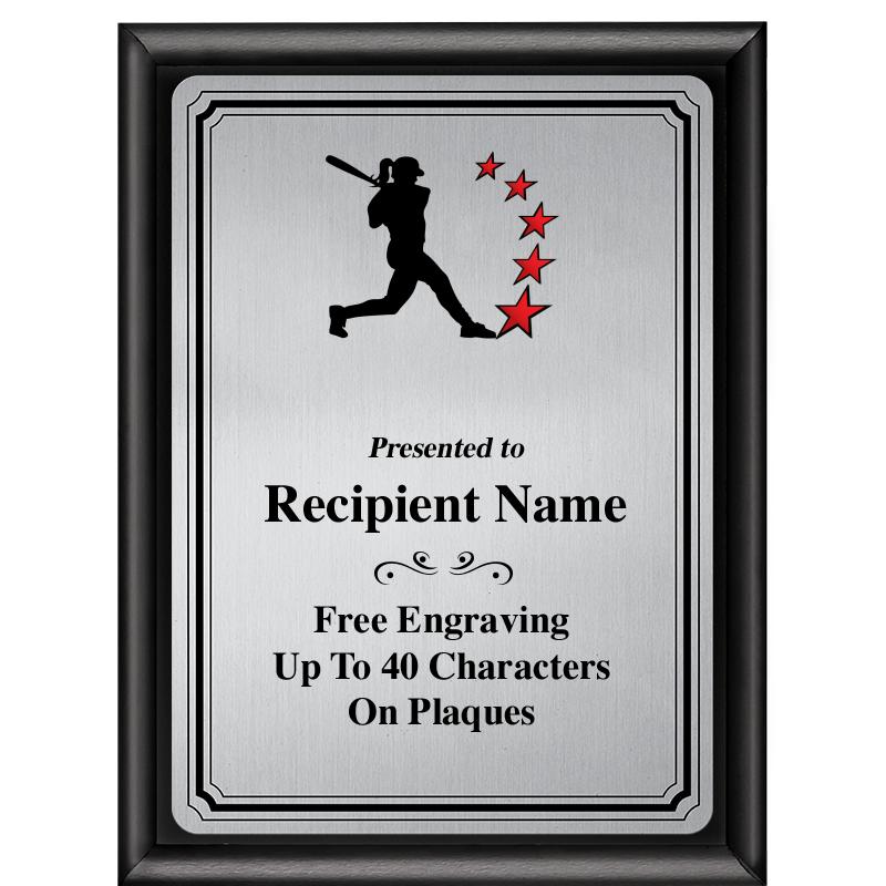 6X8 SLVR TRIO PLT BLK SHNY PLQ