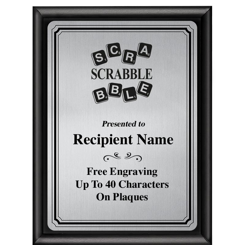 6X8 SLVR TRIO PLT BLK SHNY PLQ