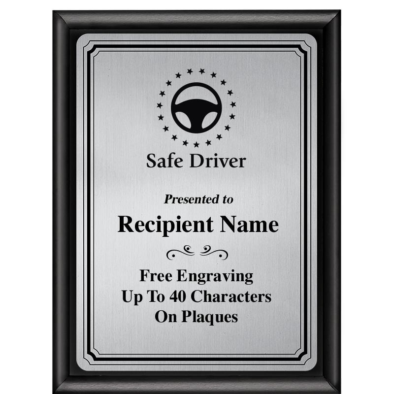 6X8 SLVR TRIO PLT BLK SHNY PLQ