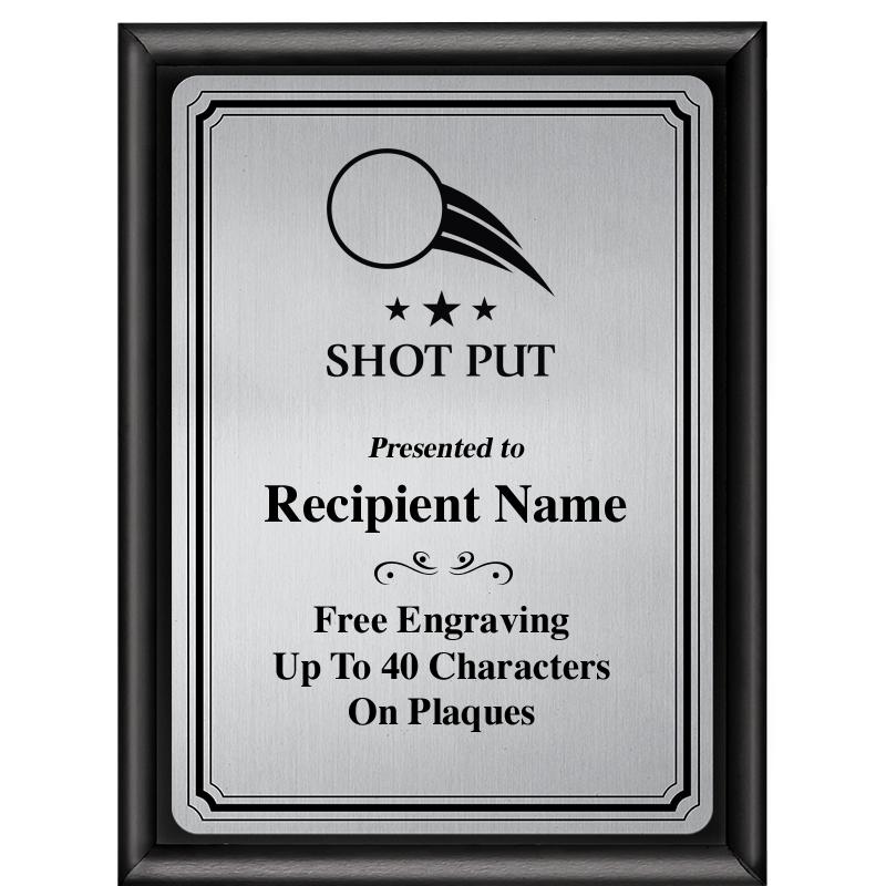 6X8 SLVR TRIO PLT BLK SHNY PLQ