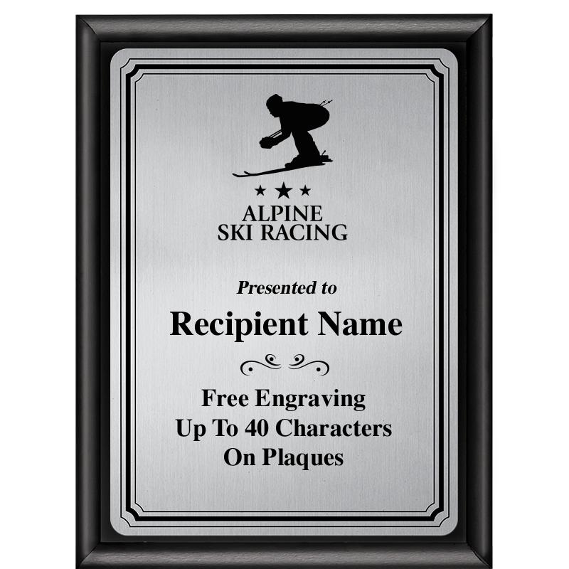 6X8 SLVR TRIO PLT BLK SHNY PLQ