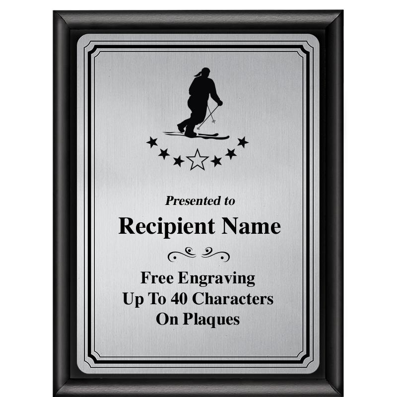 6X8 SLVR TRIO PLT BLK SHNY PLQ