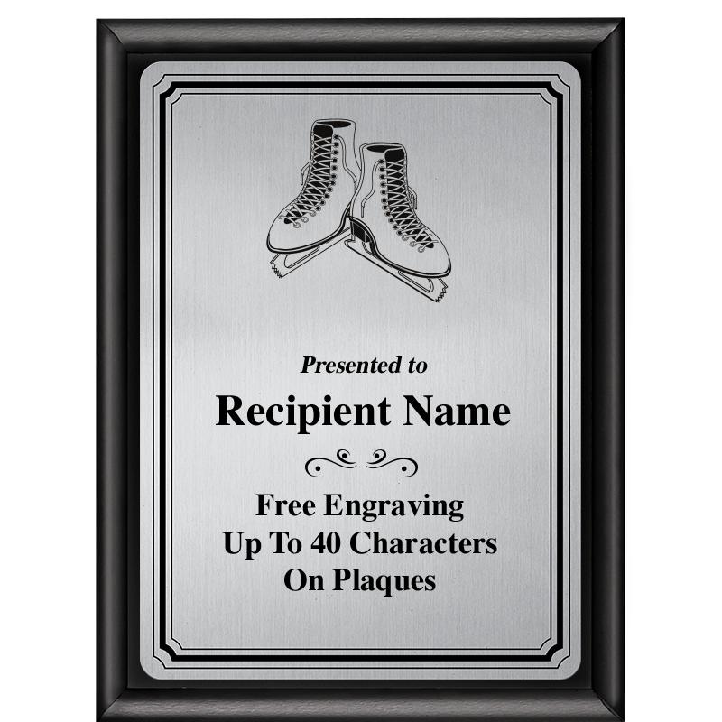 6X8 SLVR TRIO PLT BLK SHNY PLQ