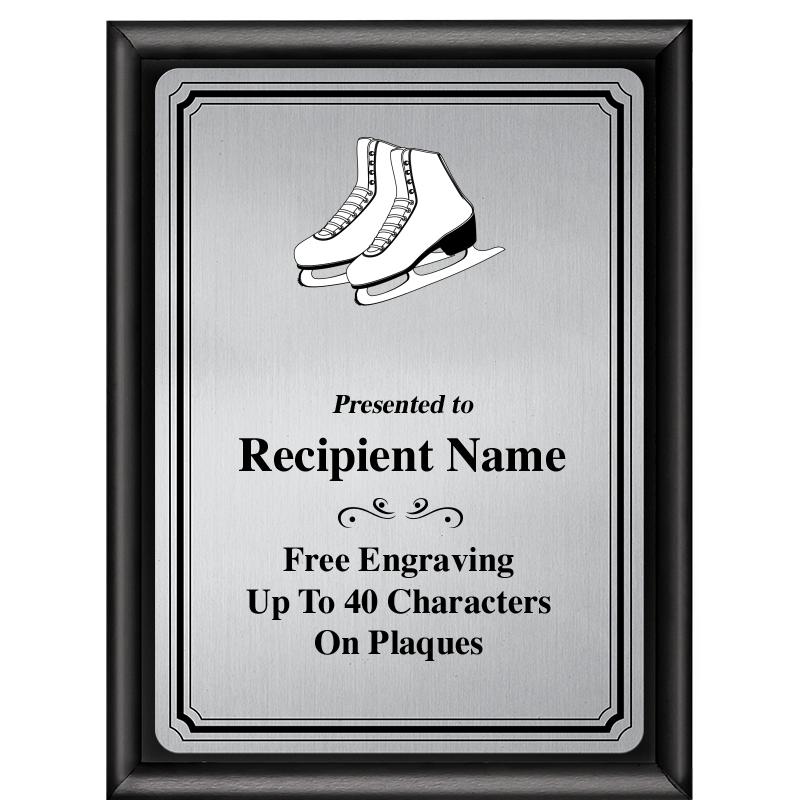 6X8 SLVR TRIO PLT BLK SHNY PLQ