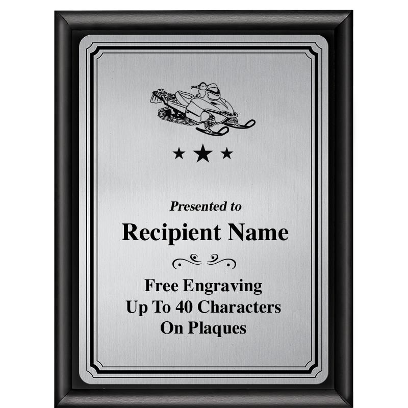 6X8 SLVR TRIO PLT BLK SHNY PLQ