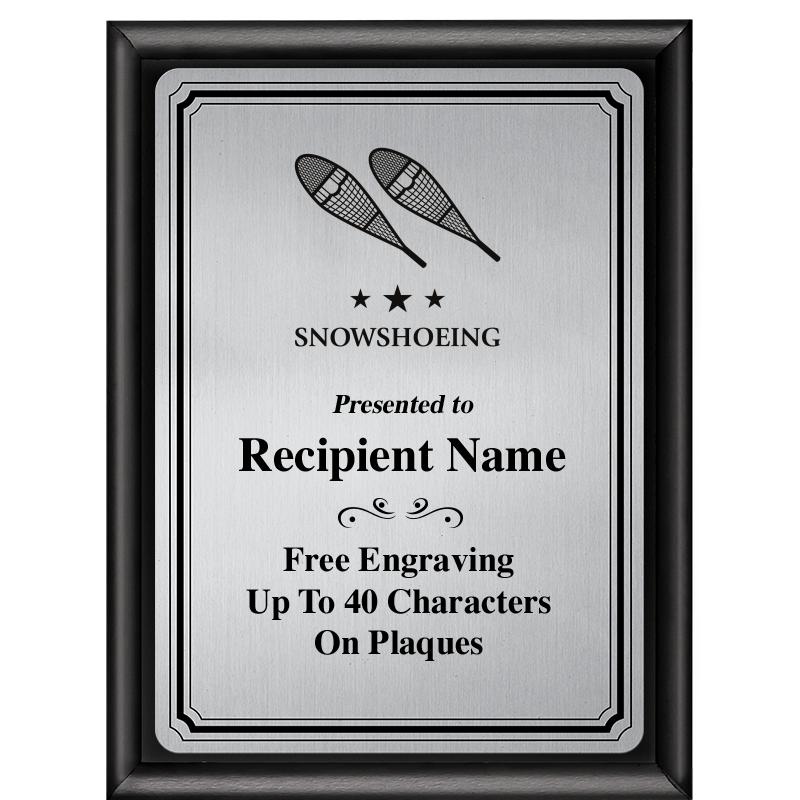 6X8 SLVR TRIO PLT BLK SHNY PLQ