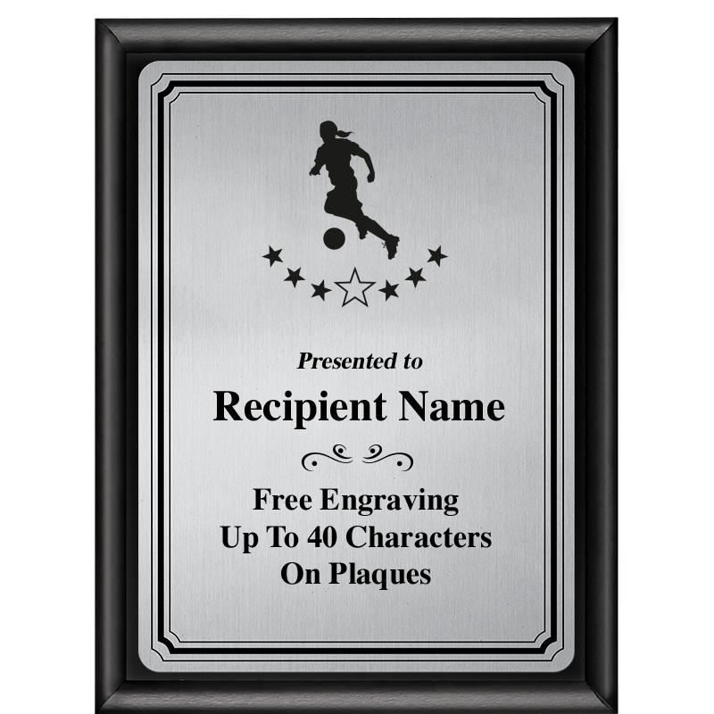 6X8 SLVR TRIO PLT BLK SHNY PLQ