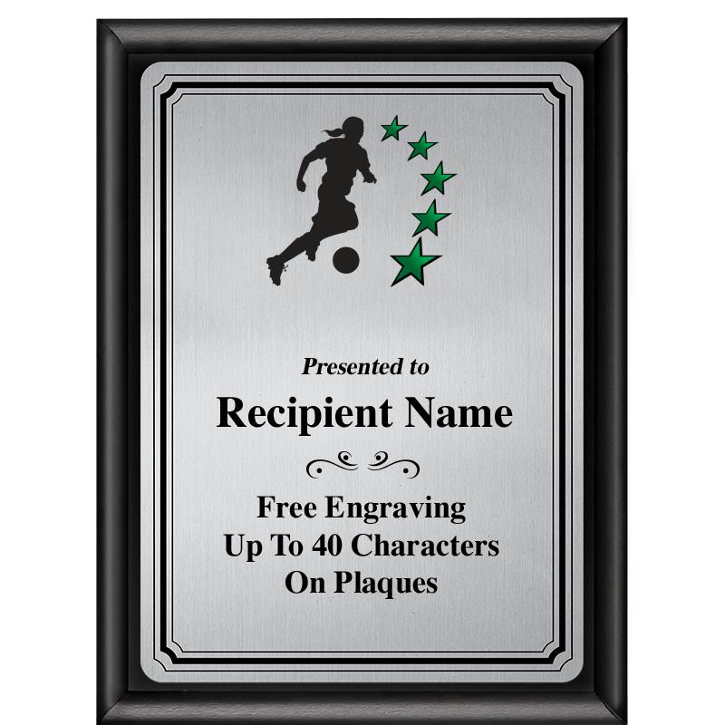 6X8 SLVR TRIO PLT BLK SHNY PLQ