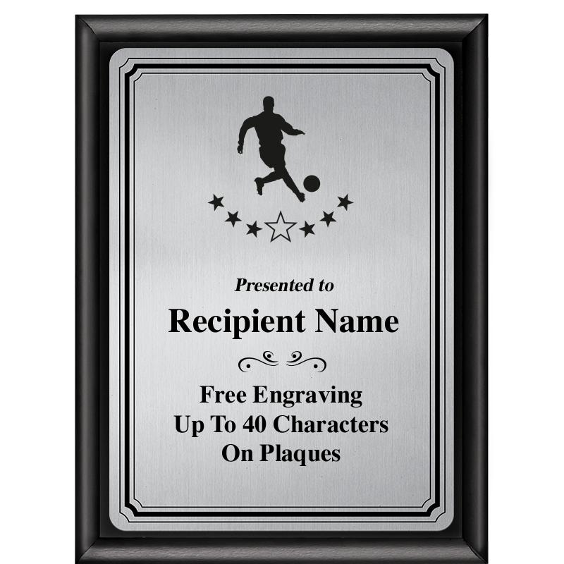 6X8 SLVR TRIO PLT BLK SHNY PLQ