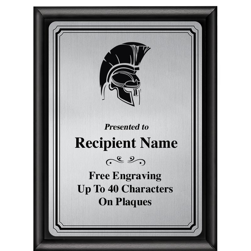 6X8 SLVR TRIO PLT BLK SHNY PLQ