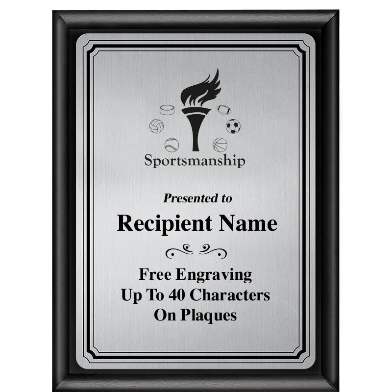 6X8 SLVR TRIO PLT BLK SHNY PLQ