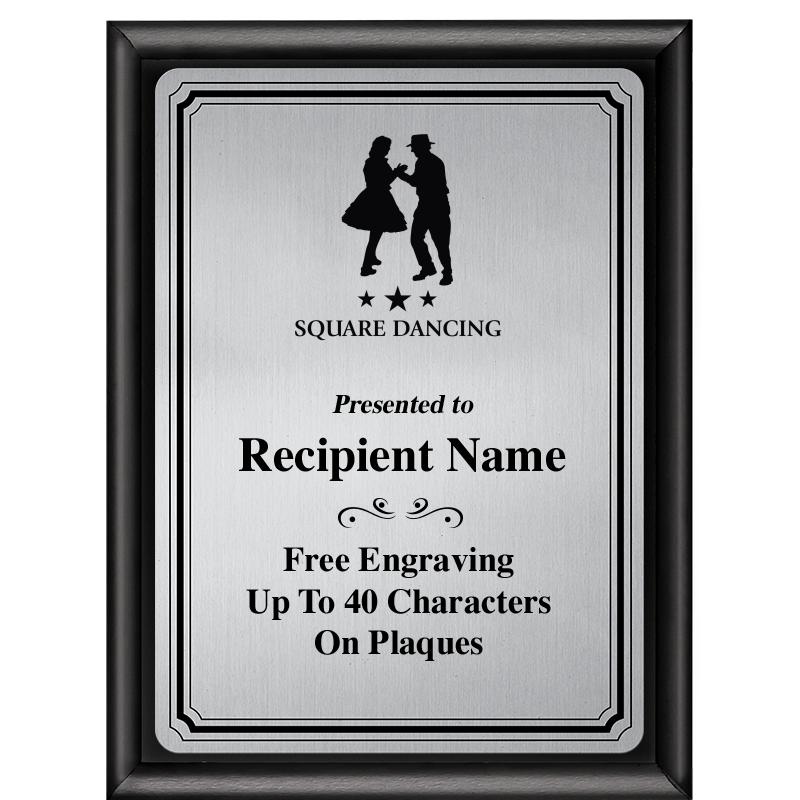 6X8 SLVR TRIO PLT BLK SHNY PLQ