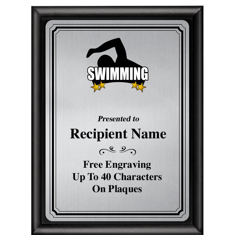 6X8 SLVR TRIO PLT BLK SHNY PLQ