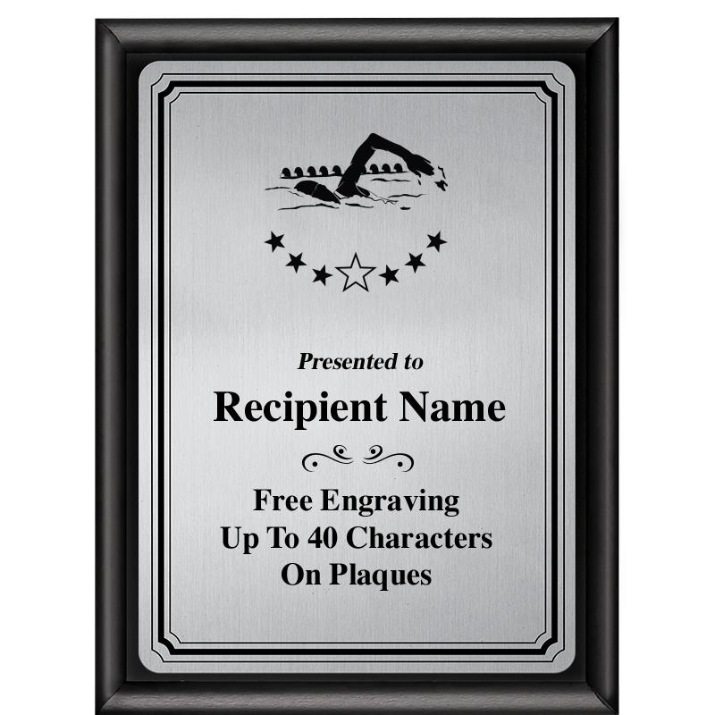 6X8 SLVR TRIO PLT BLK SHNY PLQ