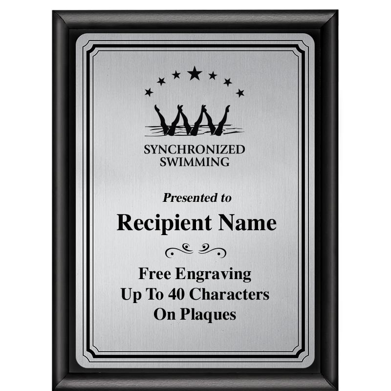 6X8 SLVR TRIO PLT BLK SHNY PLQ