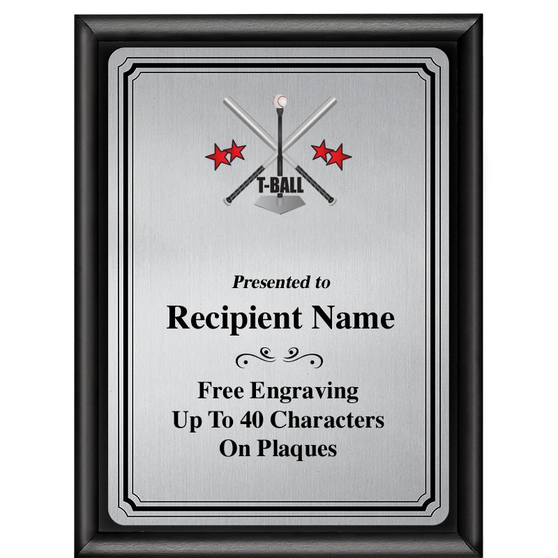 6X8 SLVR TRIO PLT BLK SHNY PLQ