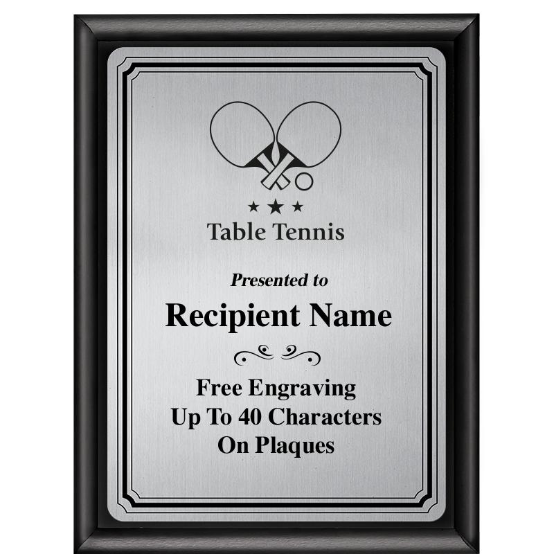 6X8 SLVR TRIO PLT BLK SHNY PLQ