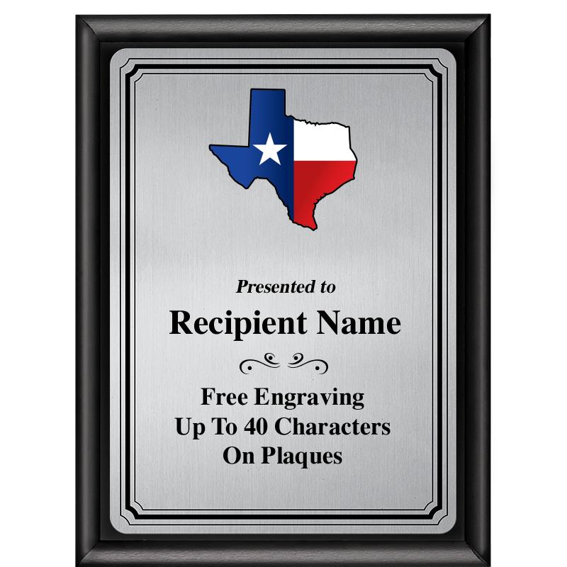 6X8 SLVR TRIO PLT BLK SHNY PLQ