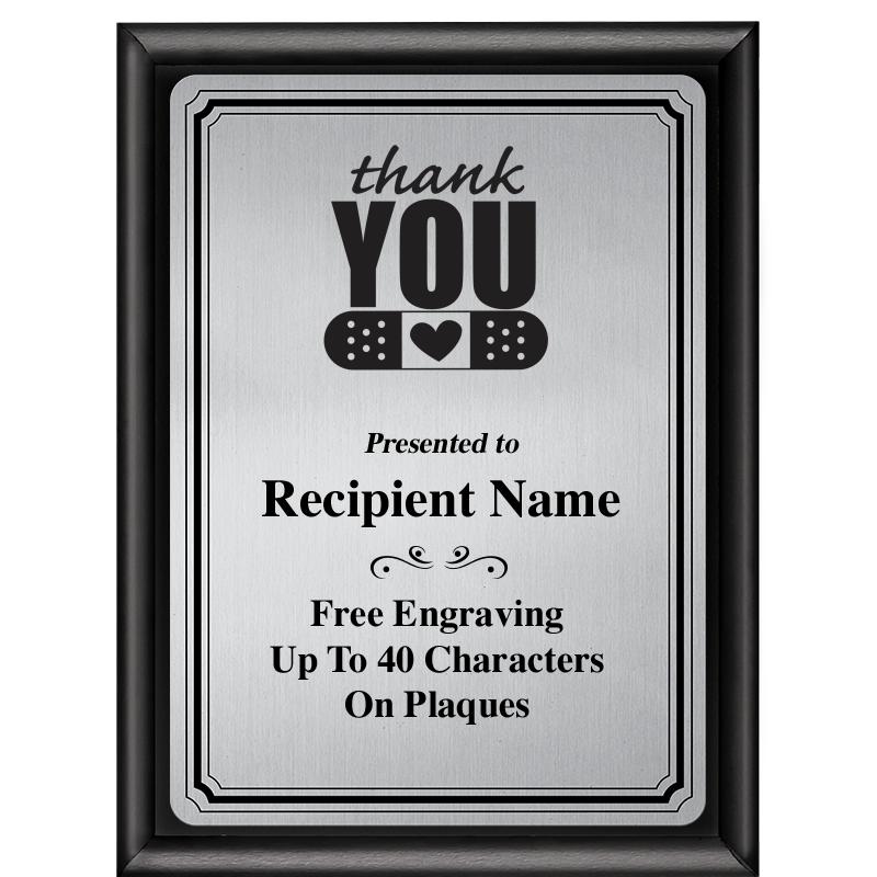 6X8 SLVR TRIO PLT BLK SHNY PLQ