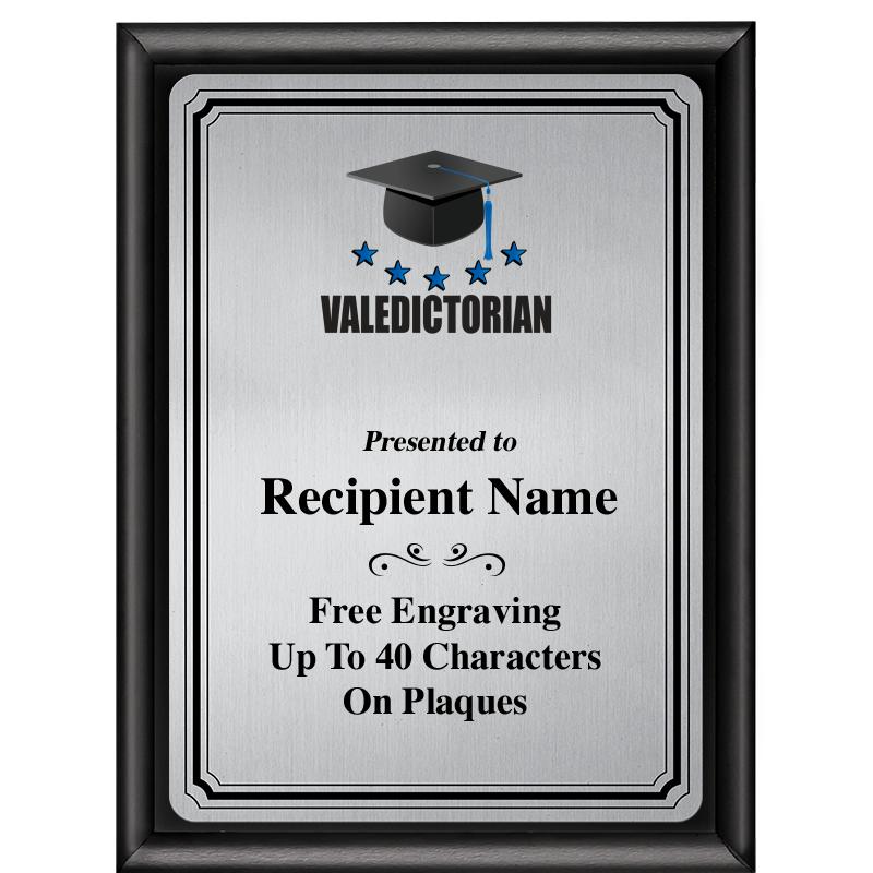 6X8 SLVR TRIO PLT BLK SHNY PLQ