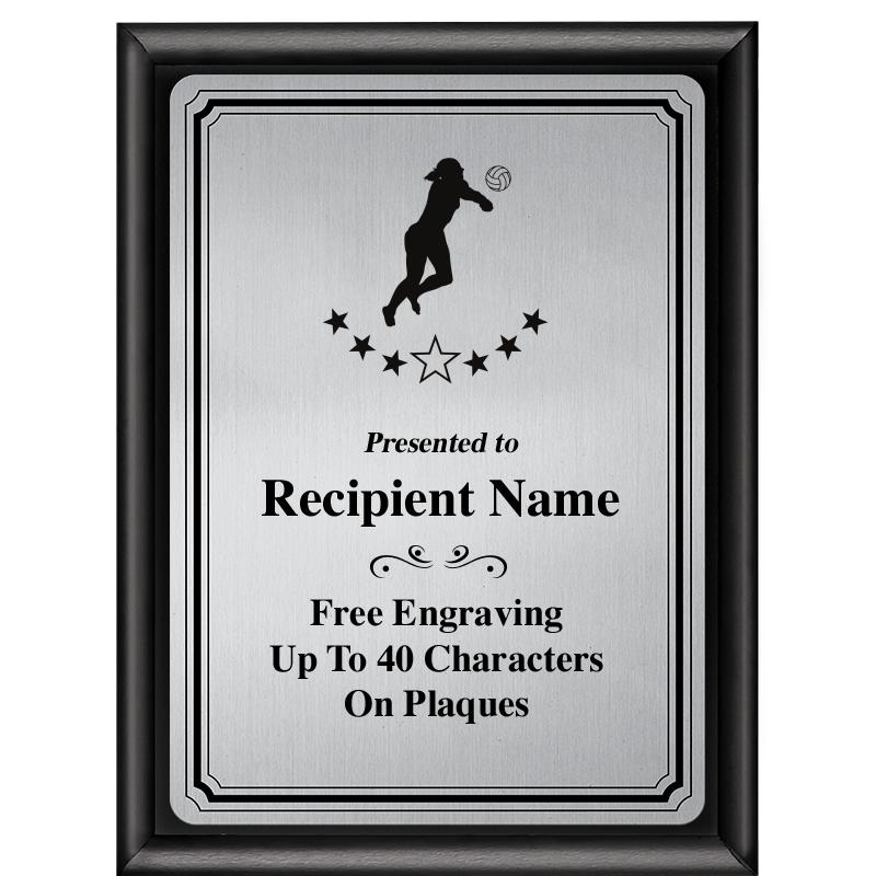 6X8 SLVR TRIO PLT BLK SHNY PLQ