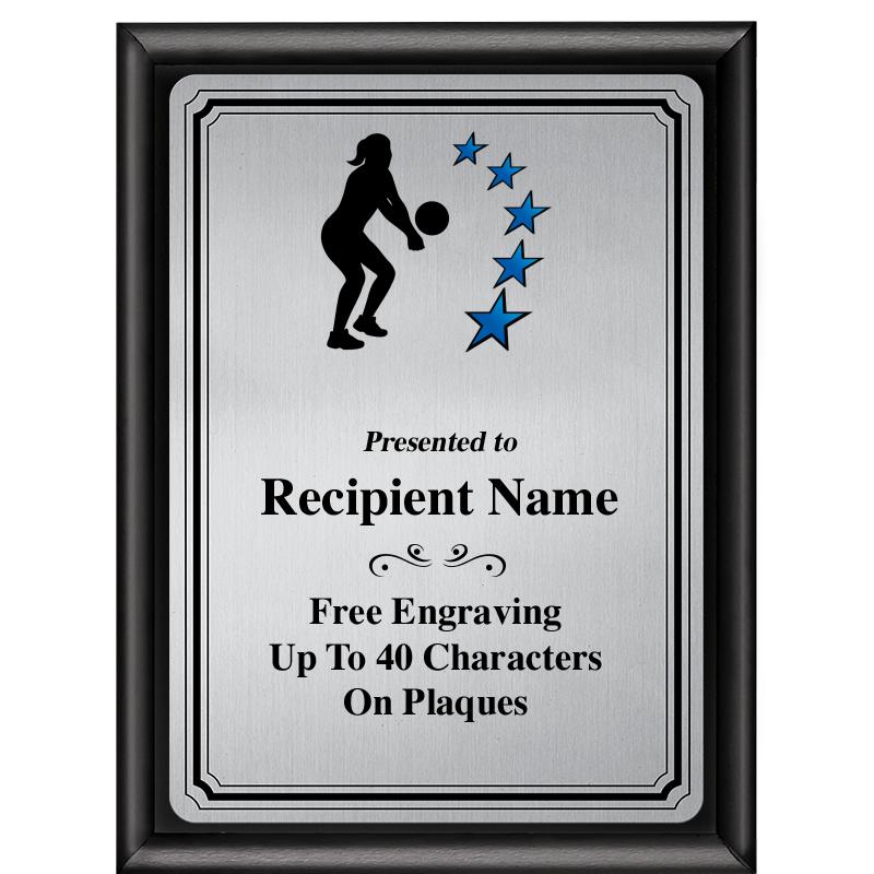 6X8 SLVR TRIO PLT BLK SHNY PLQ