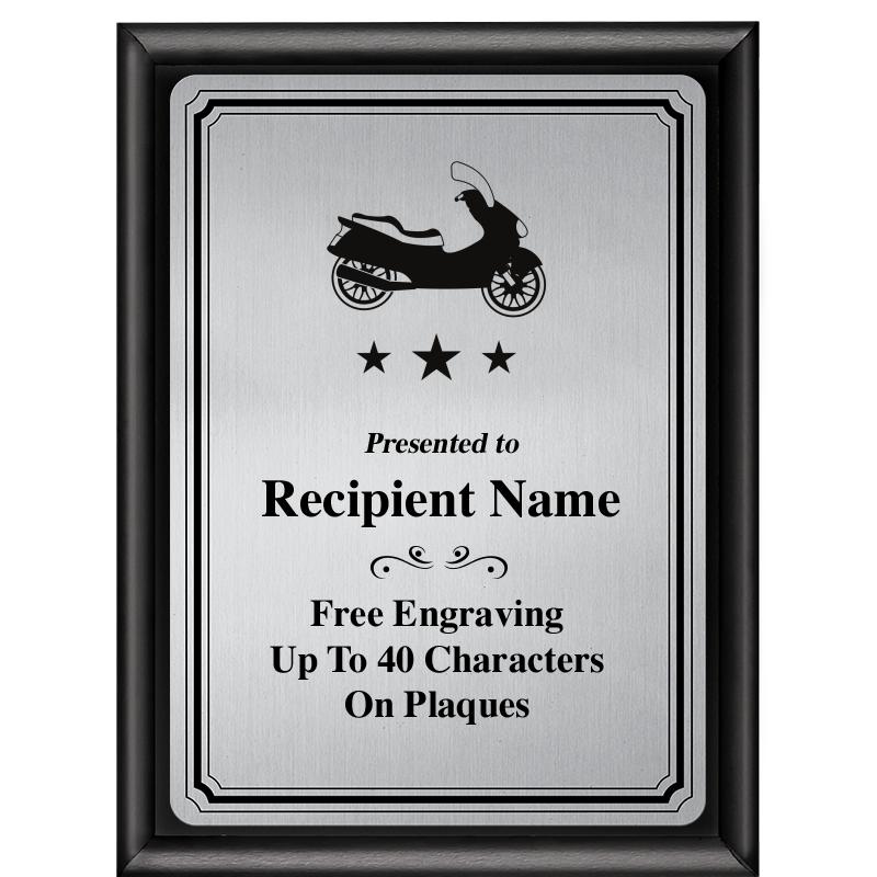 6X8 SLVR TRIO PLT BLK SHNY PLQ