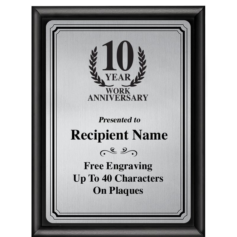 6X8 SLVR TRIO PLT BLK SHNY PLQ