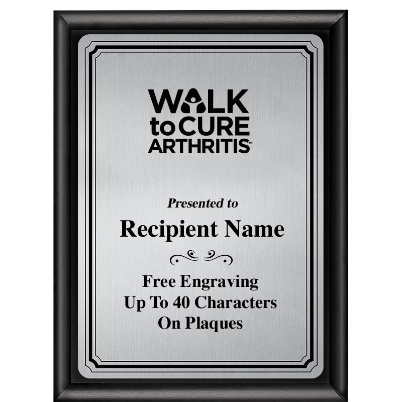 6X8 SLVR TRIO PLT BLK SHNY PLQ