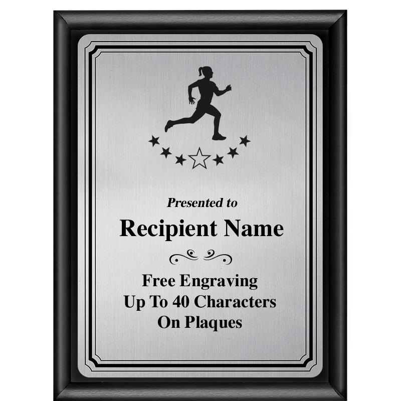 6X8 SLVR TRIO PLT BLK SHNY PLQ