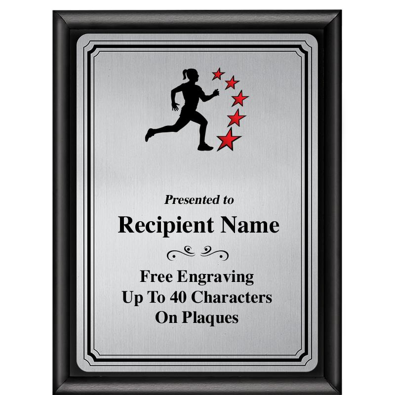 6X8 SLVR TRIO PLT BLK SHNY PLQ