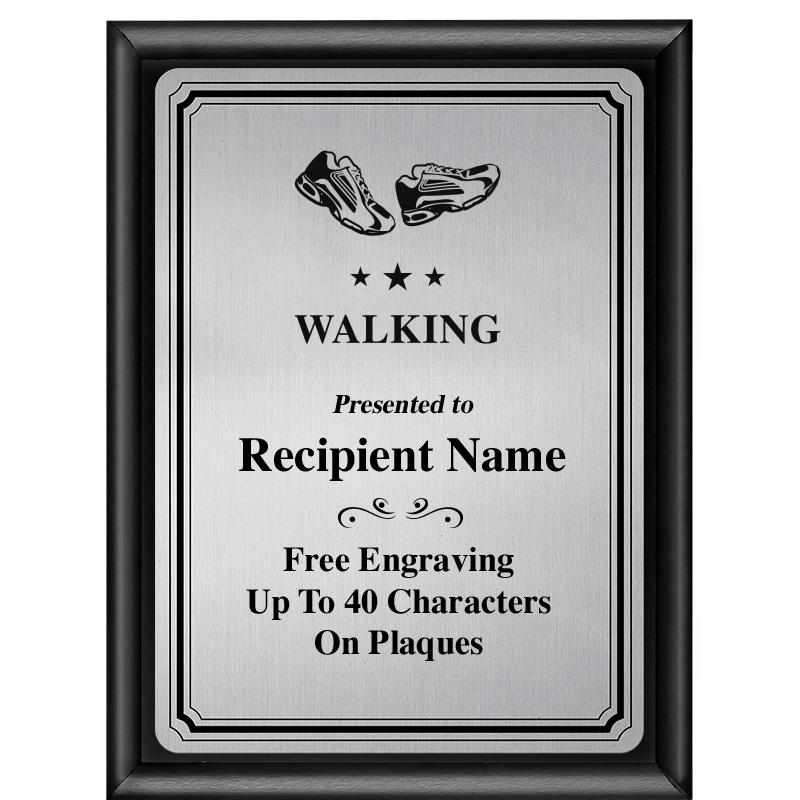 6X8 SLVR TRIO PLT BLK SHNY PLQ