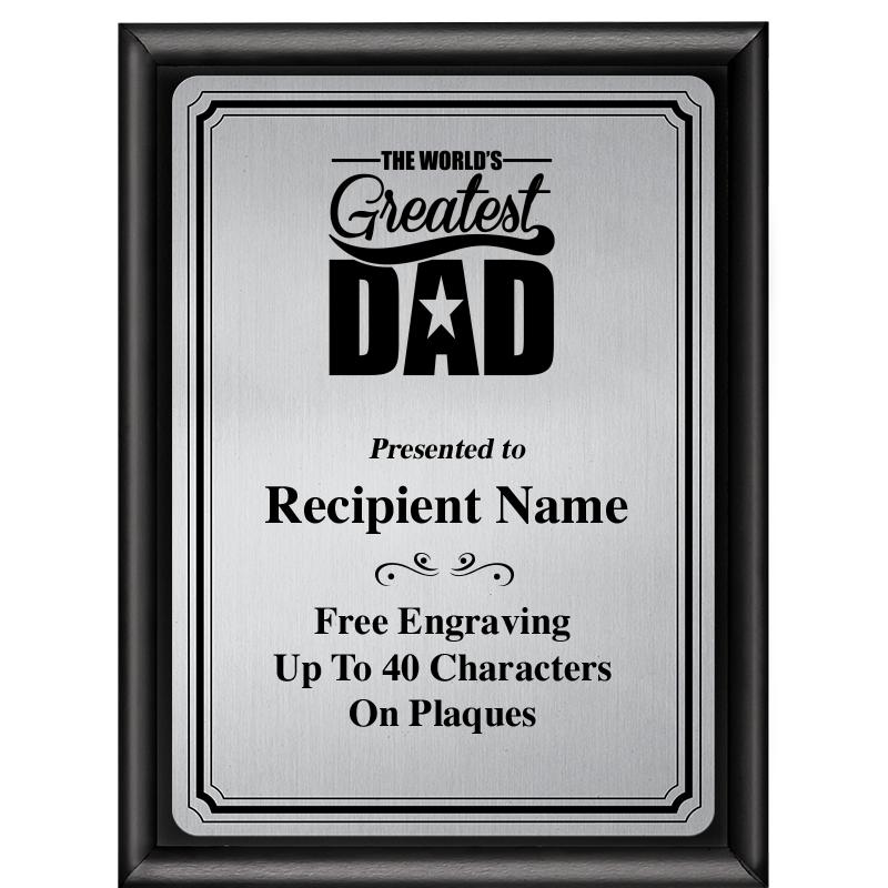 6X8 SLVR TRIO PLT BLK SHNY PLQ