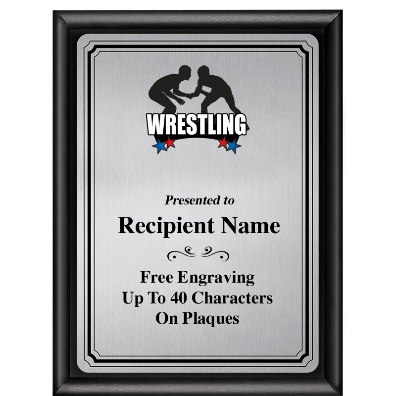 6X8 SLVR TRIO PLT BLK SHNY PLQ