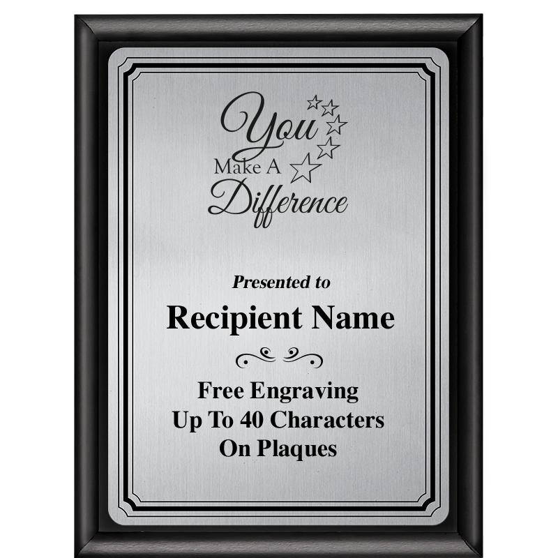 6X8 SLVR TRIO PLT BLK SHNY PLQ