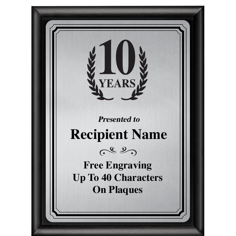 6X8 SLVR TRIO PLT BLK SHNY PLQ