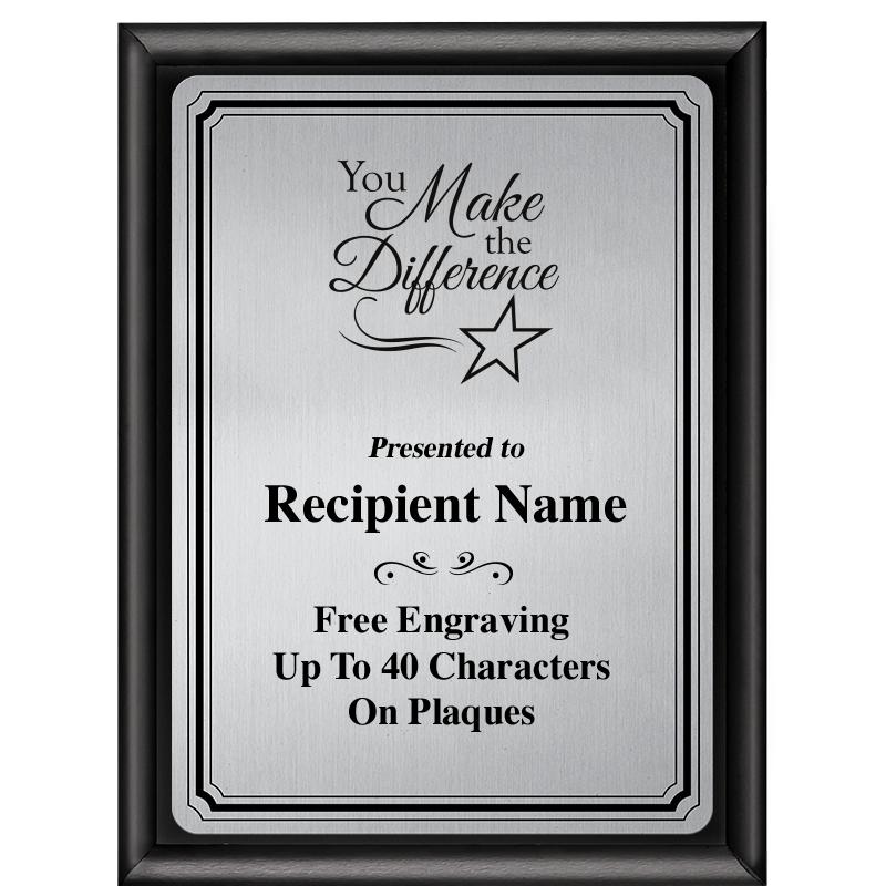 6X8 SLVR TRIO PLT BLK SHNY PLQ